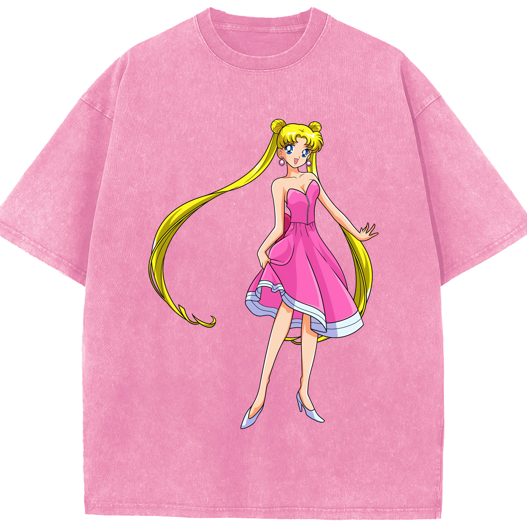 （画像用） 美少女戦士セーラームーン 愛野 美奈子 あいの みなこ Sailor Moon Aino Minako 綿100% ヴィンテージ風 半袖Tシャツ（フロントプリント）